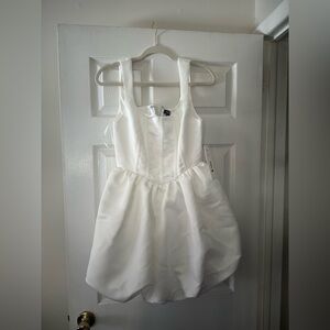 Aqua Elegant White Mini Dress